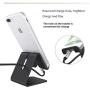 Rumfo Cell Phone Stand, Universal Portable Aluminum Desktop Charger Mount Holder Metal Charging Dock Cradle for Nintendo Switch iPhone Samsung Android Smartphones and Tablets (Black)