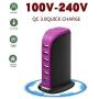 Quick Charge 3.0 USB Wall Charger 6 Ports Desktop QC 3.0 USB Hub Charging Station,Travel Charger Fast Charging Compatible with Phone, Tablets,Smartphones and More(Black +Rose Red