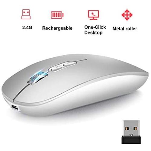 2.4G Wireless Mouse Portable Mobile Optical Mouse with USB Receiver, 5 Adjustable DPI Levels, 6 Buttons for Notebook, PC, Laptop, Computer, MacBook G