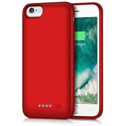 Gixvdcu Battery Case for iPhone 6/7/8/6S 6000mAh,Portable Charger Case Protective Battery Pack Charging Cover Case for iPhone 6/6s/7/8- Red (4.7inch)