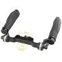 CAMVATE Leather Handle 15mm Rod Shoulder Mount Rig with Rosette Standard Accessory for DSLR(Black,M6 Thread,31.8 mm)
