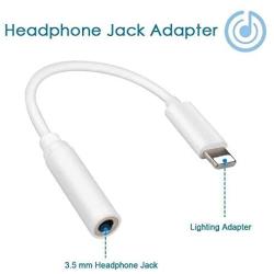 [Apple MFi Certified] Lighting to 3.5mm Headphone Jack Adapter, [2 Pack] iPhone Headphone Adapter, Compatible for iPhone 11/11 Pro/11 Pro Max/XS/XR/X 8 7, iPad, iPod (Support iOS 10-13 Accessories)