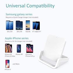 AVANTY Wireless Charger, Qi-Certified 10W Wireless Charging Stand Dock Compatible with iPhone 11/11 Pro/11 Pro Max/Xs MAX/XR/XS/X/8,Galaxy S10/S9/S8/Note 10/Note 9 and More (Light White)