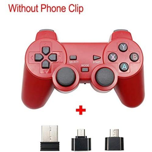 PengShi Wireless Gamepad for Android Phone/Pc/Ps3/Tv Box Joystick 2.4G Joypad Game Controller for Xiaomi Smart Phone Game Accessories (Color : Without Stand Red)