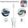 3.5mm Jack for iPhone Headphone Adapter Dongle 2 in 1 Car Charger AUX Cord Converter Splitter Charge & Audio Cables for iPhone 7/7 Plus/8/X/10/11/XR/XS/XS Max Earphone Adaptor Support iOS Systems