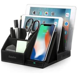 EasyAcc Fast Wireless Charger Desk Organizer USB Charging Station, Multi-Device iPhone iPad Tablet Charging Station Dock Stand, Induction Charger for iPhone 11 Pro X XS MAX XR 8, Samsung S10 S10e S9