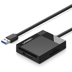 UGREEN SD Card Reader USB 3.0 Card Hub Adapter 5Gbps Read 4 Cards Simultaneously CF, CFI, TF, SDXC, SDHC, SD, MMC, Micro SDXC, Micro SD, Micro SDHC, MS, UHS-I for Windows, Mac, Linux