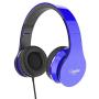 Elecder i40 Headphones with Microphone Foldable Lightweight Adjustable Wired On Ear Headsets with 3.5mm Jack for iPad Cellphones Laptop Computer Smartphones MP3/4 Kindle Airplane School (Blue/Black)