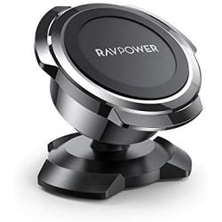 Magnetic Phone Car Mount, RAVPower Phone Holder for Car, Car Cellphone Holder, Magnetic Mount, Compatible with iPhone 11 Pro XS Max XR X 8 7 Plus Galaxy S10 S9, Note 10, LG G8 Thinq, Pixel 3 XL, Black