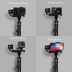 Feiyu G6 Plus 3-Axis Portable Handheld Gimbal Stabilizer (G6 Upgrade Ver 2018) for Gopro,Xiaomi,Yi Cam 4K,Sony Rx0,iPhone X 8 7 Plus,Samsung S9 S8,and Any Cameras Within 800g,Splash Proof 12H Runtime