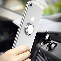 Phone Ring Stand Holder, ICEYA Smart Phone Mirror Finger Ring Holder 360°Rotation Case Ring Stand Grip Mount for iPhone 7/7 Plus, Galaxy S8/S8 Plus and Other Smartphones (Silver)