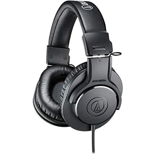 Audio-Technica ATH-M20x Professional Studio Monitor Headphones, Black