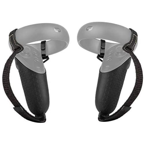 COOLWUFAN Touch Controller Grip Cover for Oculus Quest/Oculus Rift S Protective Sleeve Handle Case Shell Accessories with Adjustable Wrist Strap/Sweat-Proof/Non-Slip (Black)