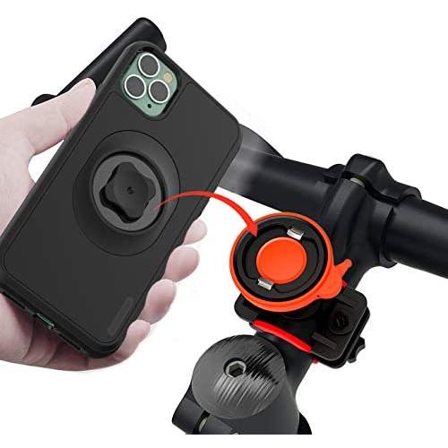 Bike Phone Mount Detachable Adjustable 360° Rotation Universal Motorcycle Phone Mount Mountain Bicycle Phone Holder with Quick Lock for iPhone 11 Pro Max Xr Xs X 8 Plus Samsung Galaxy, Google Pixel