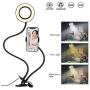 Selfie Ring Light with Cell Phone Holder for Live Stream/Makeup,3 Color Modes Eye Protection Kids Desk Lamp Book Light, 360 ° Flexible Gooseneck for Clip on Reading Lights,LED Vanity Mirror Light