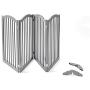 unipaws Wooden Dog Gate with 2pcs Support Feet, Freestanding Pet Gate for Doorway Stairs, Decorative Indoor Dog Barrier with Arched Top, Gray