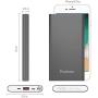 Yoobao Portable Charger 10000mAh Slim Power Bank Powerbank External Cell Phone Battery Backup Charger Battery Pack Dual Input Compatible iPhone 11 X XR Xs Max 8 7 Plus Android Samsung - Gray