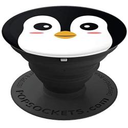 Kawaii Penguin Face Funny Animal Lover Gift PopSockets Grip and Stand for Phones and Tablets