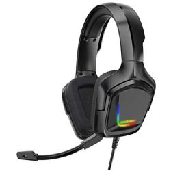 Gaming Headset K20 3.5mm Wired Gaming Headset Surround Sound Headset, Volume Control E-Sports Headset with Microphone, Suitable for PC Laptop PS4 Smartphone
