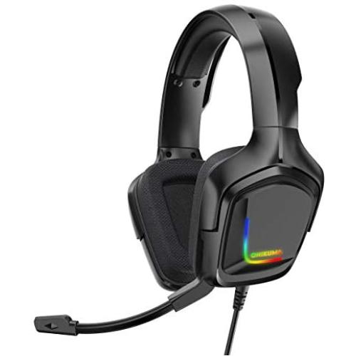 Gaming Headset K20 3.5mm Wired Gaming Headset Surround Sound Headset, Volume Control E-Sports Headset with Microphone, Suitable for PC Laptop PS4 Smartphone
