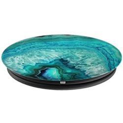 Teal Marble Agate Design PopSockets Grip and Stand for Phones and Tablets