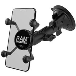 Ram Mount Twist Lock Suction Cup Mount with Universal X-Grip Cell Phone Holder, Black, RAM-B-166-UN7U