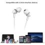 in Ear Headphones, Wired Noise Isolation Earbuds with Microphone and in-line Remote Control, Earphones in Fashion Color Compatible with iPhone iPad Android Smartphones(White)