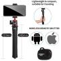 Phone Tripod, COMAN Premium Flexible Tripod, Portable and Adjustable Phone Tripod Stand with Wireless Remote and Hidden Phone Tripod Mount with Cold Shoe, Compatible with iPhone, for Camera GoPro