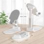 SHAWE Cell Phone Stand, Angle Height Adjustable Stable Desktop Tablet Stand, Foldable Sturdy Aluminum Metal Phone Holder Compatible with 3.5"-12.9" Mobile Phones and Tablets (White)