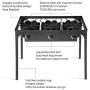 GYMAX Outdoor Stove, 3-Burner High Pressure Propane Gas Camp Stove with Detachable Legs, Perfect for Camping Patio, 225,000-BTU