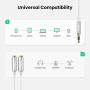 UGREEN Headphone Splitter, 3.5mm Audio Stereo Y Splitter Extension Cable Male to Female Dual Headphone Jack Adapter for Earphone, Headset Compatible with iPhone, Samsung, Tablet, Laptop (White)