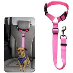 BWOGUE Pet Dog Cat Seat Belts, Car Headrest Restraint Adjustable Safety Leads Vehicle Seatbelt Harness