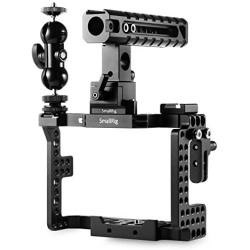 SMALLRIG Cage Kit for Sony A7II/A7RII/A7SII Camera with Cage, Handle, HDMI Lock, Cold Shoe, Quick Release Safety Rail, Double Ball Head - 1894