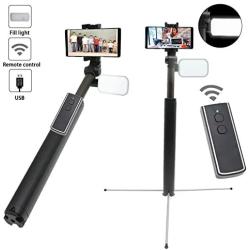 TDRFORCE 63 Inch Super Long Extendable Selfie Stick with Bluetooth Wireless Remote and Tripod with Live Fill Light （32 Lights）