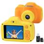 Kids Camera for Boys Girls Gifts with 16GB TF Card, 12MP Selfie 1080P HD Digital Video Camcorder Camera for Children Age 3-12 Shockproof Soft Silicone Mini Child Cameras with Flash (Yellow)
