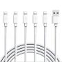 iPhone Charger,Atill Lightning Cable 5Pack 6FT iPhone Charging Cable Cord Compatible with iPhone X 8 8Plus 7 7Plus 6s 6sPlus 6 6Plus SE 5 5s 5c iPad iPod & More (white)