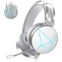 PeohZarr Gaming Headset PS4 Headset Xbox One Headset with Surround Sound White PC Gaming Headset with Clear Mic & Large Ear Pads for Xbox One (Adapter Not Included), PS4, PC, Nintendo Switch, Laptop