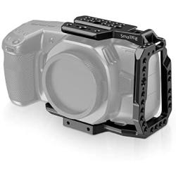 SMALLRIG BMPCC 4K/6K Half Cage Compatible with Blackmagic Pocket Cinema Camera 4K/6K, Half Cage with Anti-Twist Mechanism and Built-in NATO Rails - 2254