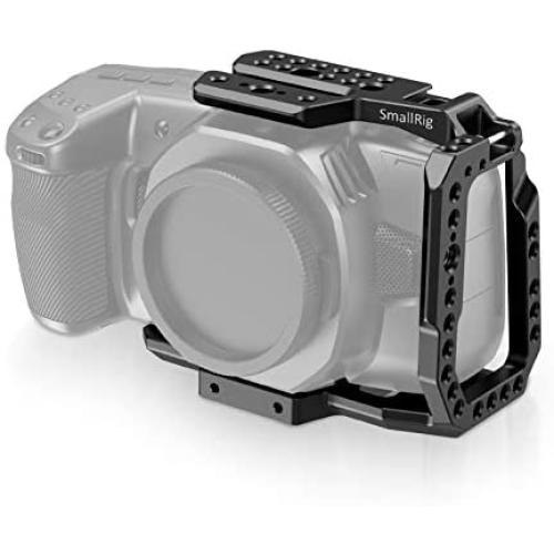SMALLRIG BMPCC 4K/6K Half Cage Compatible with Blackmagic Pocket Cinema Camera 4K/6K, Half Cage with Anti-Twist Mechanism and Built-in NATO Rails - 2254