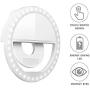 BaSi Selfie Ring Light,Selfie Light Rechargeable Portable Clip-on Selfie Fill Ring Light for iPhone Android Smart Phone Photography, Camera Video, Girl Makes up (White)