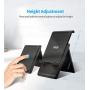 Cell Phone Stand，SAIJI Adjustable Foldable Portable Holder Cradle，Phone Dock for Desk Table，Compatible with Phone 11 Pro xs xr x se 8，All Android Smartphones-Black