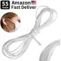 55 Yard Elastic Cord for Masks, Elastic String for Masks, White Cord Stretchy Ear Tie Rope Handmade String for Sewing,1/8-Inch (3mm) 55 Yard Elastic Cord for Masks, Elastic String for Masks, White Cord Stretchy Ear Tie Rope Handmade String for Sewing,1/8-Inch (3mm)