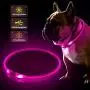 LED Dog Collar, USB Rechargeable Flashing Light Up Collar for Safety at Night, Adjustable Water Resistant Bright Lighted Collar for Small Medium Large Dogs LED Dog Collar, USB Rechargeable Flashing Light Up Collar for Safety at Night, Adjustable Water Resistant Bright Lighted Collar for Small Medium Large Dogs