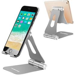 Cell Phone Stands Portable, YOSHINE Adjustable Tablet Stands: Desktop Aluminum Stand Holder Dock Compatible for iPad 2018 Pro 9.7, 10.5, Air Mini 4 3 2, Nexus, Tab, Phone, E-Reader (4-13) - Grey