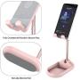 Adjustable Cell Phone Stand,licheers Foldable Cell Phone Stand for Desk,Portable Cell Phone Holder&Tablet Stand,Compatible with iPhone/iPad Mini/Kindle/Mobile Phone and More 4-9.7” Devices(Pink)