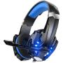DIZA100 Kotion Each G9000 Gaming Headset Headphone 3.5mm Stereo Jack with Mic LED Light for Xbox One S/Xbox one/PS4/Tablet/Laptop/Cell Phone-Black&Blue