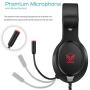 Gaming Headset for Xbox One, PS4,Nintendo Switch Bass Surround and Noise Cancelling with Flexible Mic, 3.5mm Wired Adjustable Over-Ear Headphones for Laptop PC iPad Smartphones (Red-Black)