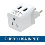 Europe Travel Adapter, Ceptics Ultra Compact Dual USB Power Plug - for European Type C - 3 Inputs - iPhone, Laptop, Galaxy, Cell Phones, Camera Chargers, iWatch & More - CTU-9C