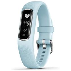 Garmin vívosmart 4, Activity and Fitness Tracker w/Pulse Ox and Heart Rate Monitor, Silver W/Azure Blue Band, 0.75 inches (010-01995-14)