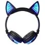YTGOOD Mobile Phone Supplies Headset Cute Cat Ear Rechargeable Gaming Headset with Led Lights Colorful Over Ear Foldable Headphones with Mic for Cell Phone